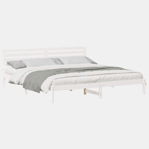 Estrutura da Cama de casal simple com cabeceira Branco 180 x 220 cm