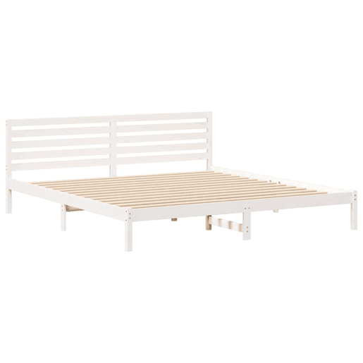 Estrutura da Cama de casal simple com cabeceira Branco 180 x 220 cm Estrutura da Cama de casal simple com cabeceira Branco 180 x 220 cm