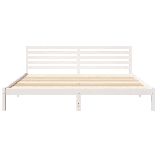 Estrutura da Cama de casal simple com cabeceira Branco 180 x 220 cm Estrutura da Cama de casal simple com cabeceira Branco 180 x 220 cm