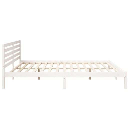 Estrutura da Cama de casal simple com cabeceira Branco 180 x 220 cm Estrutura da Cama de casal simple com cabeceira Branco 180 x 220 cm