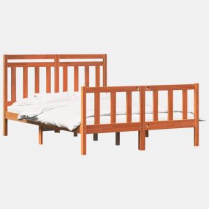 Estrutura da Cama de casal simple 2 pcs Marrom Cera 205,5 x 145,5 x 100 cm