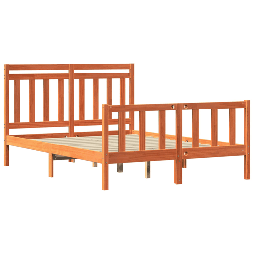 Estrutura da Cama de casal simple 2 pcs Marrom Cera 205,5 x 145,5 x 100 cm Estrutura da Cama de casal simple 2 pcs Marrom Cera 205,5 x 145,5 x 100 cm