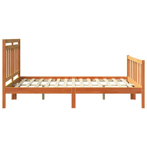 Estrutura da Cama de casal simple 2 pcs Marrom Cera 205,5 x 145,5 x 100 cm Estrutura da Cama de casal simple 2 pcs Marrom Cera 205,5 x 145,5 x 100 cm