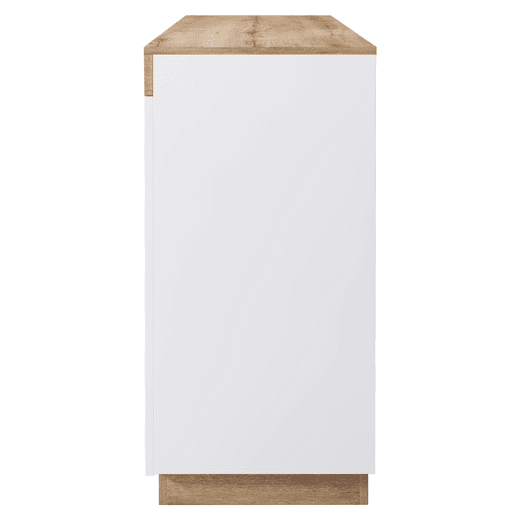 Cómoda moderna com 3 gavetas e 2 portas - aglomerado de partículas - Branco Cómoda moderna com 3 gavetas e 2 portas - aglomerado de partículas - Branco