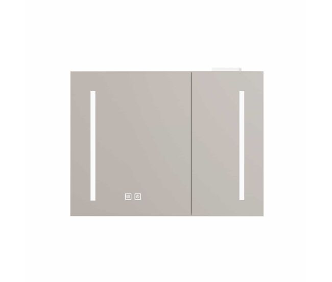 Armario espejo led 80 cm - con almacenamiento, montaje en pared, multiusos baño salón dormitorio - blanco
