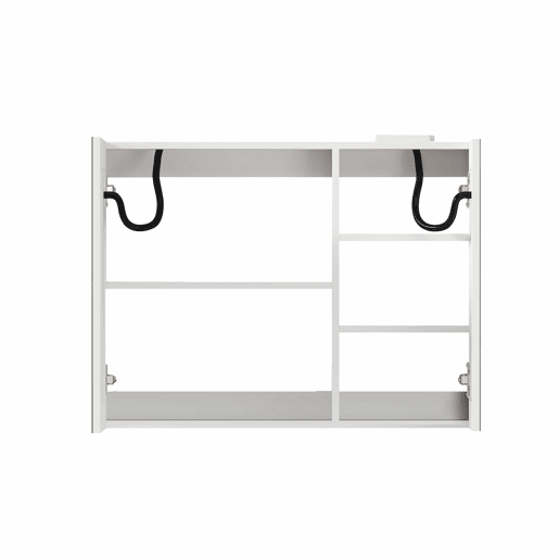 Armário com espelho e luz LED de 80 cm - com espaço de arrumação, para montagem na parede, multiusos para casa de banho, sala e quarto - branco Armário com espelho e luz LED de 80 cm - com espaço de arrumação, para montagem na parede, multiusos para casa de banho, sala e quarto - branco