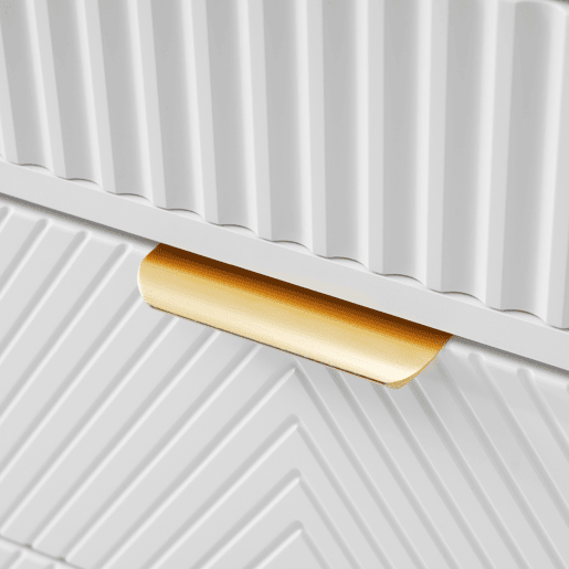 Cómoda com 6 gavetas e compartimentos divididos - tampo de vidro - Branco