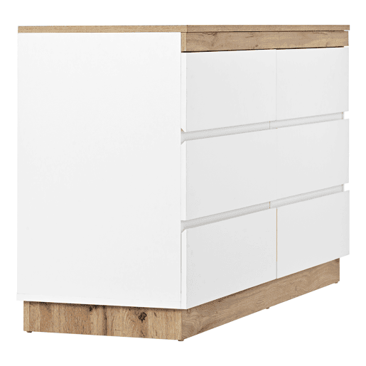 Cómoda moderna com 6 gavetas - aglomerado de partículas - Branco