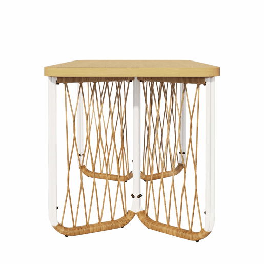 Conjunto de jardim exterior para várias pessoas - estrutura em ferro, braços trançados, almofadas incluídas - begecastanhonatural Conjunto de jardim exterior para várias pessoas - estrutura em ferro, braços trançados, almofadas incluídas - begecastanhonatural
