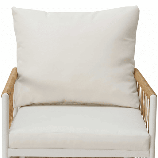 Conjunto de jardim exterior para várias pessoas - estrutura em ferro, braços trançados, almofadas incluídas - begecastanhonatural Conjunto de jardim exterior para várias pessoas - estrutura em ferro, braços trançados, almofadas incluídas - begecastanhonatural