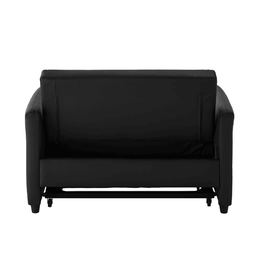 Sofá-cama multifuncional de 2 lugares - 3 níveis reclináveis, PU impermeável, conversível - Antique Black Sofá-cama multifuncional de 2 lugares - 3 níveis reclináveis, PU impermeável, conversível - Antique Black