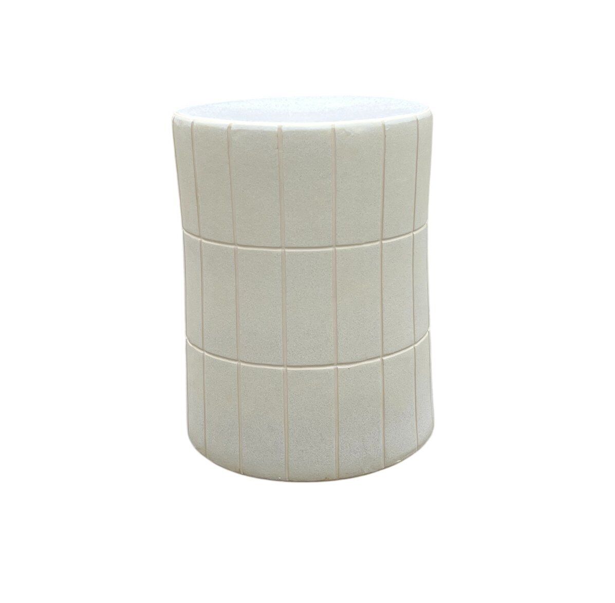 Taburete / auxiliar cerámica color blanco roto