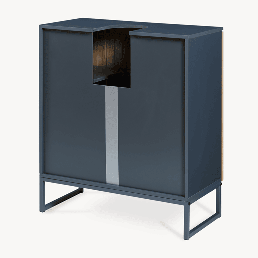 Móvel de lavatório Svanes com 3 compartimentos internos 70x60x30 cm Cinza escuroNatural en.casa Móvel de lavatório Svanes com 3 compartimentos internos 70x60x30 cm Cinza escuroNatural en.casa