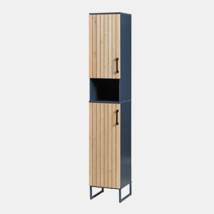 Armário alto Svanes 2 portas 170 x 30 x 30 cm Cinza escuroNatural en.casa