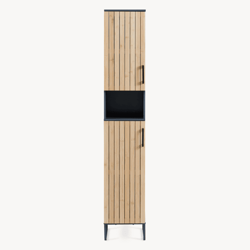 Armário alto Svanes 2 portas 170 x 30 x 30 cm Cinza escuroNatural en.casa Armário alto Svanes 2 portas 170 x 30 x 30 cm Cinza escuroNatural en.casa