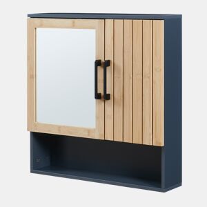 Armário para casa de banho Svanes com espelho 58x56x13 cm cinzento escuronatural en.casa