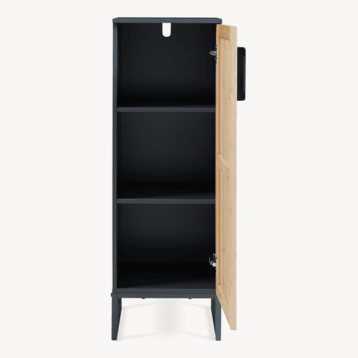 Armário de casa de banho Svanes com 1 porta 90x30x30 cm Cinzento escuroNatural en.casa