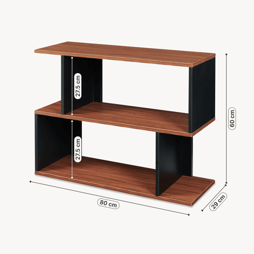 Mesa de apoio Trond com 2 compartimentos 80x29x60 cm PretoEfeito nogueira en.casa Mesa de apoio Trond com 2 compartimentos 80x29x60 cm PretoEfeito nogueira en.casa