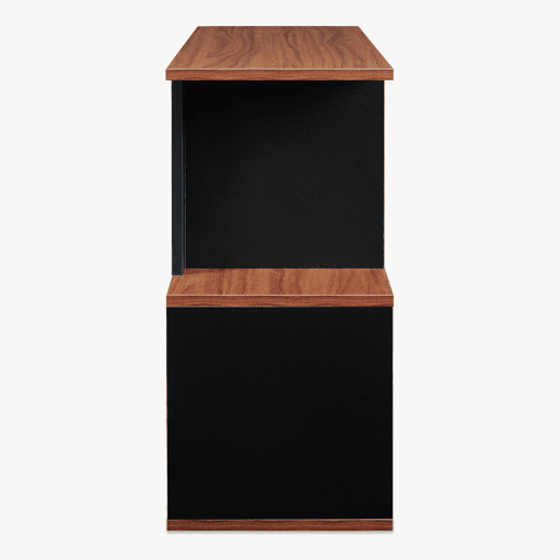 Mesa de apoio Trond com 2 compartimentos 80x29x60 cm PretoEfeito nogueira en.casa Mesa de apoio Trond com 2 compartimentos 80x29x60 cm PretoEfeito nogueira en.casa