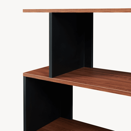 Mesa de apoio Trond com 2 compartimentos 80x29x60 cm PretoEfeito nogueira en.casa Mesa de apoio Trond com 2 compartimentos 80x29x60 cm PretoEfeito nogueira en.casa