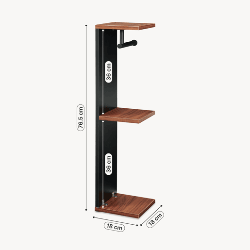 Suporte para papel higiƩnico Trond 76x18x18 cm PretoEfeito nogueira en.casa Suporte para papel higiƩnico Trond 76x18x18 cm PretoEfeito nogueira en.casa