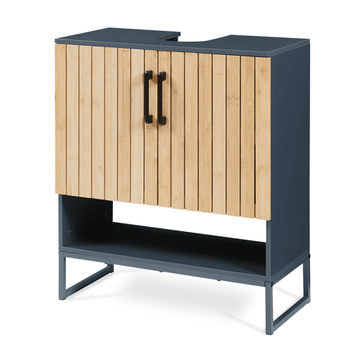 Móvel de lavatório Svanes com compartimento aberto 70x60x30 cm Cinza escuroNatural en.casa Móvel de lavatório Svanes com compartimento aberto 70x60x30 cm Cinza escuroNatural en.casa