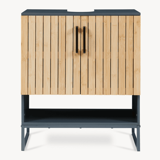 Móvel de lavatório Svanes com compartimento aberto 70x60x30 cm Cinza escuroNatural en.casa Móvel de lavatório Svanes com compartimento aberto 70x60x30 cm Cinza escuroNatural en.casa