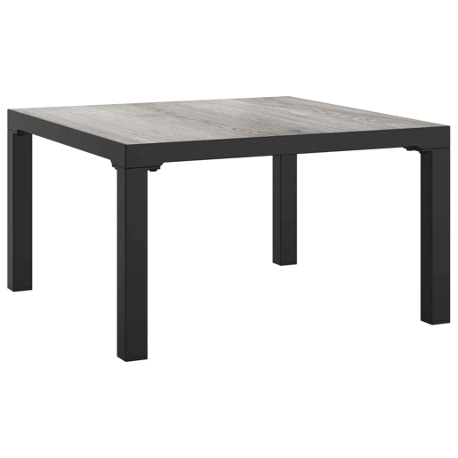 Mesa de Centro, Mesa baixa, de jardim 55x55x31 cm DPC e aço cinzento