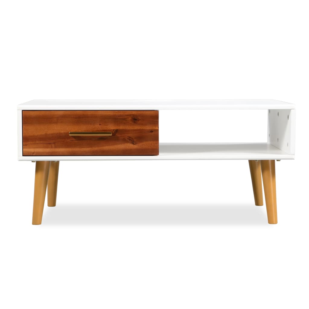mesa de cafe - mesa de centro de madera maciza de acacia 90x50x40 cm