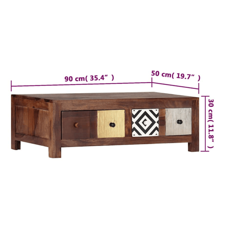 Mesa de Centro, Mesa baixa, 90x50x30 cm madeira de acácia maciça Mesa de Centro, Mesa baixa, 90x50x30 cm madeira de acácia maciça