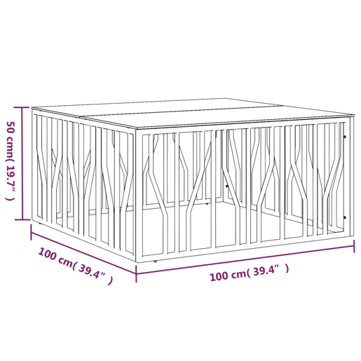 Mesa de Centro, Mesa baixa, 100x100x50 cm aço inoxidável e vidro Mesa de Centro, Mesa baixa, 100x100x50 cm aço inoxidável e vidro