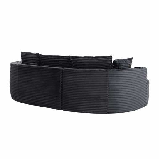Sofá Curvo de 3 lugares em veludo - Com porta-copos, bolso lateral, almofadas incluídas e espuma de alta densidade para o máximo conforto - Cinza escuro Sofá Curvo de 3 lugares em veludo - Com porta-copos, bolso lateral, almofadas incluídas e espuma de alta densidade para o máximo conforto - Cinza escuro