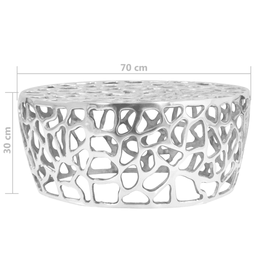 Mesa de Centro, Mesa baixa, em alumÃnio fundido 70x30 cm prateado Mesa de Centro, Mesa baixa, em alumÃnio fundido 70x30 cm prateado