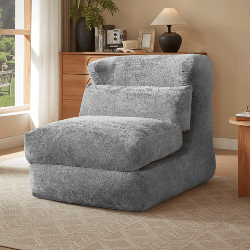 Sofá Relax - Design exclusivo, transformável em apoio para os pés - Cor cinzenta Sofá Relax - Design exclusivo, transformável em apoio para os pés - Cor cinzenta