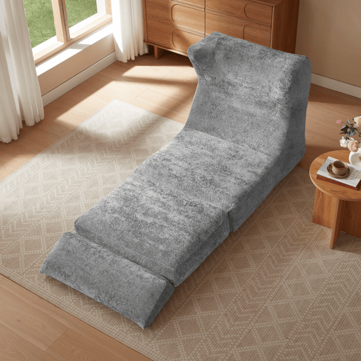Sofá Relax - Design exclusivo, transformável em apoio para os pés - Cor cinzenta Sofá Relax - Design exclusivo, transformável em apoio para os pés - Cor cinzenta
