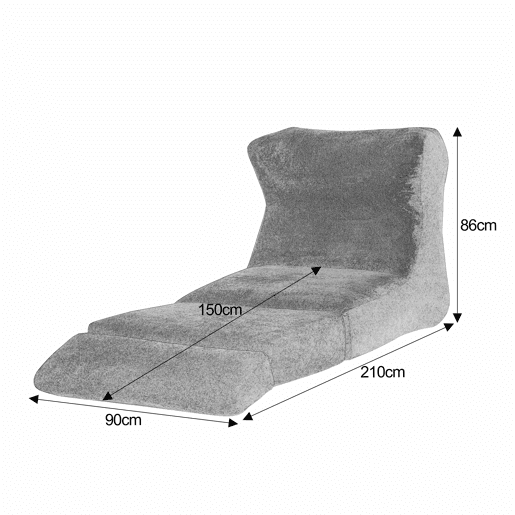 Sofá Relax - Design exclusivo, transformável em apoio para os pés - Cor cinzenta Sofá Relax - Design exclusivo, transformável em apoio para os pés - Cor cinzenta