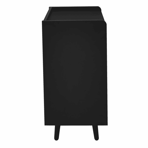 Banco de sapateiro 100 x 34 x 69 cm - moderno, com três portas de arrumação, puxadores metálicos assimétricos e vários níveis de organização - preto Banco de sapateiro 100 x 34 x 69 cm - moderno, com três portas de arrumação, puxadores metálicos assimétricos e vários níveis de organização - preto