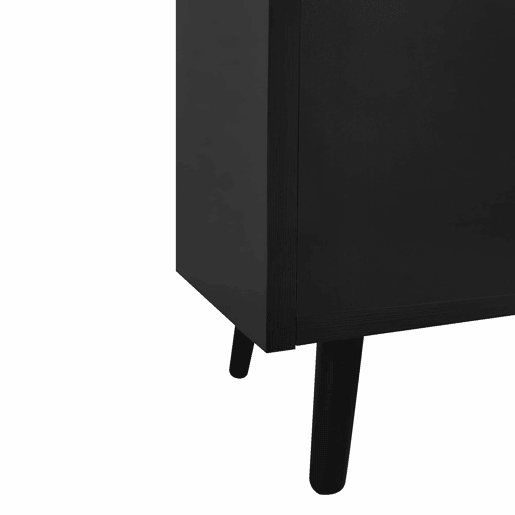 Banco de sapateiro 100 x 34 x 69 cm - moderno, com três portas de arrumação, puxadores metálicos assimétricos e vários níveis de organização - preto Banco de sapateiro 100 x 34 x 69 cm - moderno, com três portas de arrumação, puxadores metálicos assimétricos e vários níveis de organização - preto