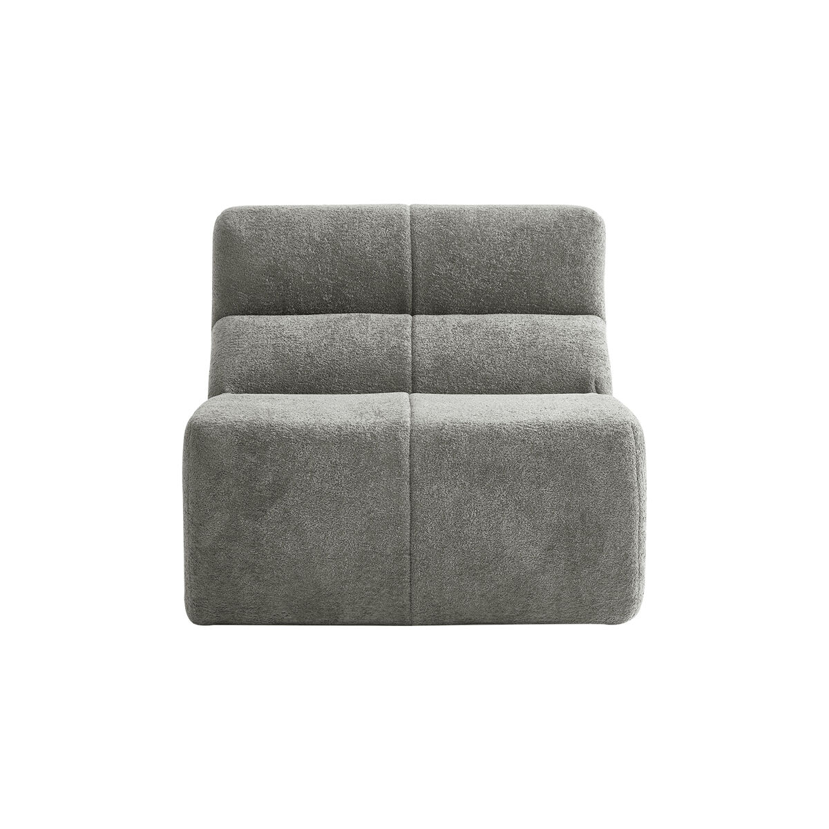 sofa individual - terciopelo suave en forma de gota - gris claro