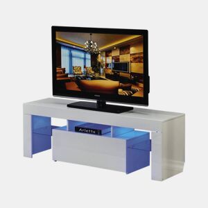 Móvel TV LED Borda - 130 x 34 x 45 cm - Lacado branco