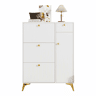 Armário estreito 121 x 90 x 25 cm - 3 portas basculantes, 1 gaveta e 1 porta - branco