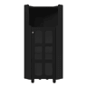 Armário de canto 63,5 x 124 cm - superfície lacada, iluminação LED, controlo por aplicação, design moderno multifuncional - preto