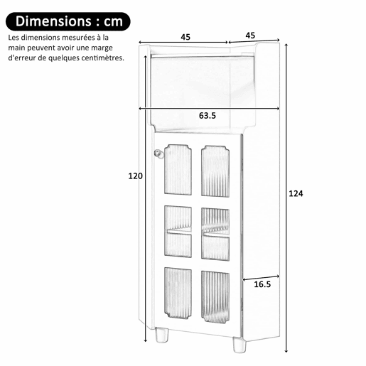 Armário de canto 63,5 x 124 cm - superfície lacada, iluminação LED, controlo por aplicação, design moderno multifuncional - preto Armário de canto 63,5 x 124 cm - superfície lacada, iluminação LED, controlo por aplicação, design moderno multifuncional - preto