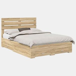 Estrutura da Cama de casal moderno para adultos com gaveta com cabeceira Madeira processada