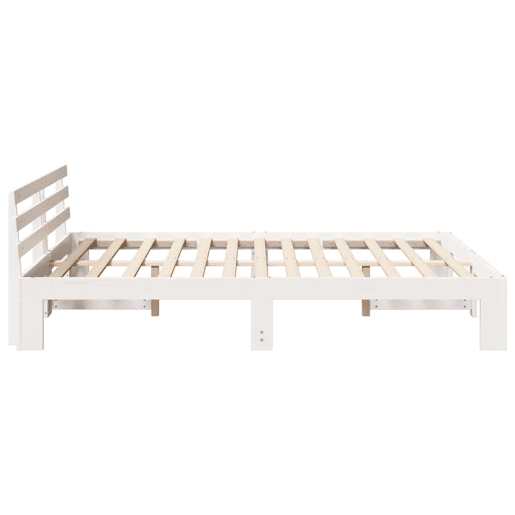Estrutura da Cama de casal simple com cabeceira Branco 160 x 200 cm Estrutura da Cama de casal simple com cabeceira Branco 160 x 200 cm