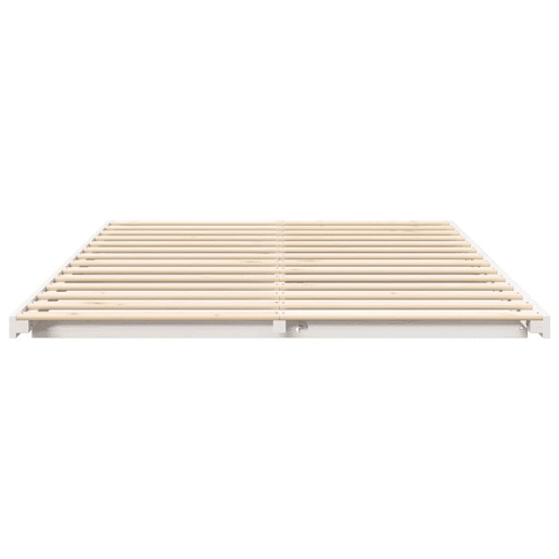 Estrutura de Cama de casal simple de chão simples e minimalista - Branco 140 x 210 cm Estrutura de Cama de casal simple de chão simples e minimalista - Branco 140 x 210 cm