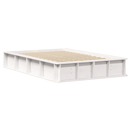 Estrutura De Cama De Casal Simple - Branco 140 x 200 cm Estrutura De Cama De Casal Simple - Branco 140 x 200 cm