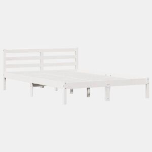 Estrutura da Cama de casal simple com cabeceira Branco 215,5 x 165,5 x 69,5 cm