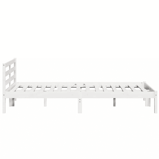 Estrutura da Cama de casal simple com cabeceira Branco 215,5 x 165,5 x 69,5 cm Estrutura da Cama de casal simple com cabeceira Branco 215,5 x 165,5 x 69,5 cm