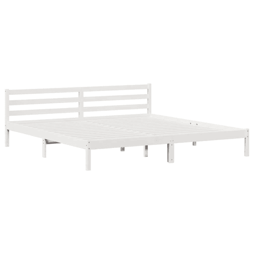 Estrutura da Cama de casal simple com cabeceira Branco 215,5 x 185,5 x 69,5 cm Estrutura da Cama de casal simple com cabeceira Branco 215,5 x 185,5 x 69,5 cm